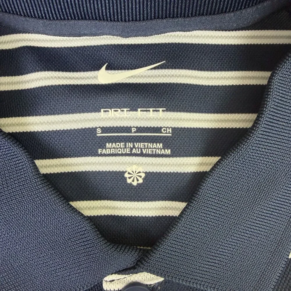 Men's Nike Dri-FIT Victory Striped Golf Polo Size Small DH0829-451 Obsidian Blue